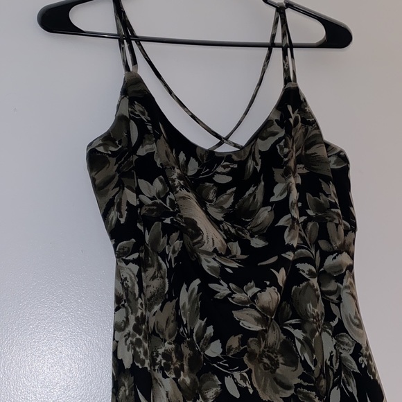 Alyn Paige- Black/Green Floral Midi Dress- Size 11 - Picture 5 of 8
